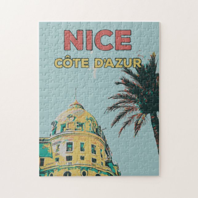 Nice Côte d'Azur Negresco illustration France Jigsaw Puzzle (Vertical)