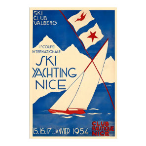 Nice Cote D'Azur Ski Yachting Sailing Boat Sea Poster