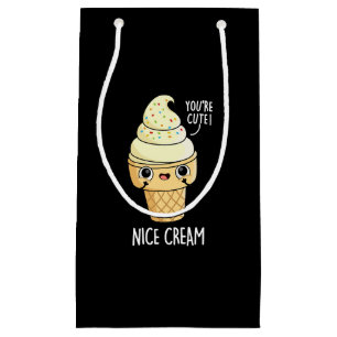 Nice Cream Funny Ice Cream Pun Dark BG Small Gift Bag