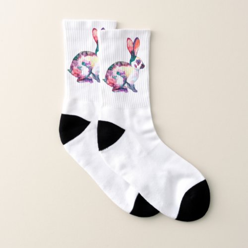Nice cute easter bunny rabbit pair of socks socks