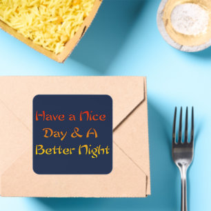 Nice Day & A Better Night "Gratitude Script" Achem Square Sticker