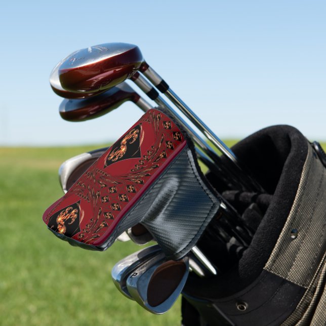 "Nice Day" Energy Golf Head Covers: Vibrant Red Fr Cover (In Situ)