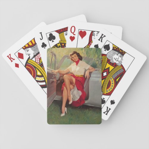 Nice Day for a Drive Pin Up Art Playing Cards