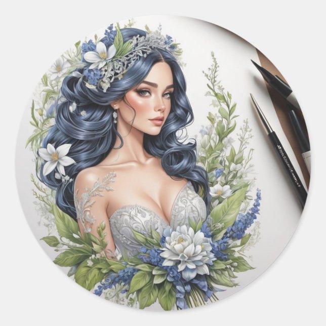 Nice design  classic round sticker (Front)