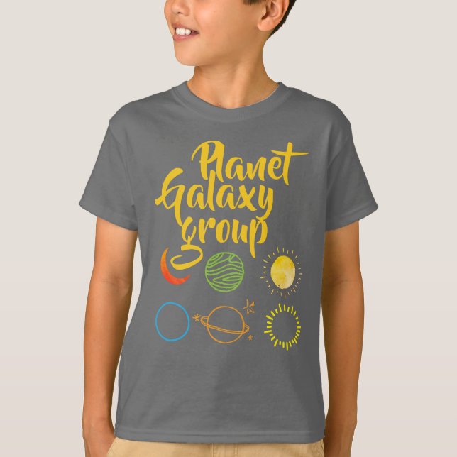 Nice Design of Planet Galaxy Combination T-Shirt (Front)