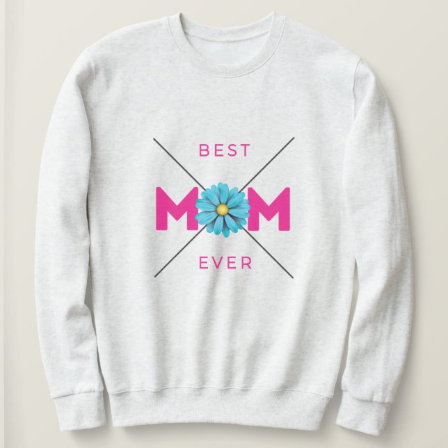 Nice Design Text Love You Mom With Heart  Sweatshirt (Design Front)