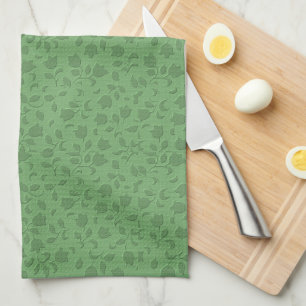 Nice Floral Green Kitchen Towel