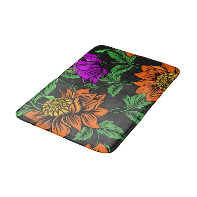Nice floral pattern bath mat (Angled)