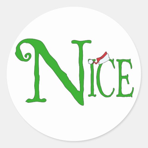 Nice for Christmas Classic Round Sticker