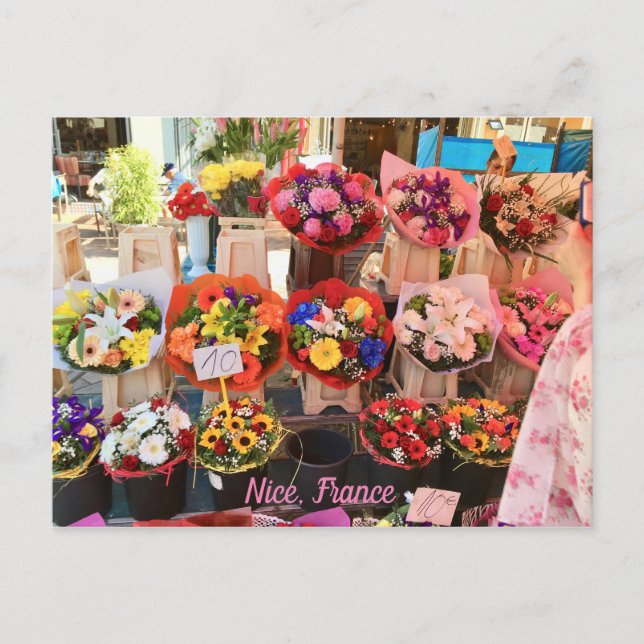 Nice, France - Flower Market - Marche aux Fleurs Postcard (Front)