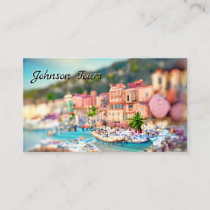 Nice France Landscape Pink Turquoise Europe Travel Business Card