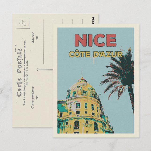 Nice France Promenade des Anglais, Negresco hotel Postcard (Front/Back)