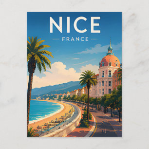 Nice France Travel Riviera Coastal Gift Postcard