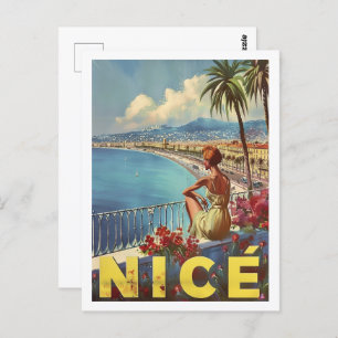 Nice France Vintage Famous Travel Place Postcard