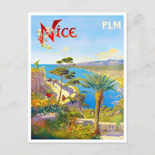 Nice France vintage travel Postcard