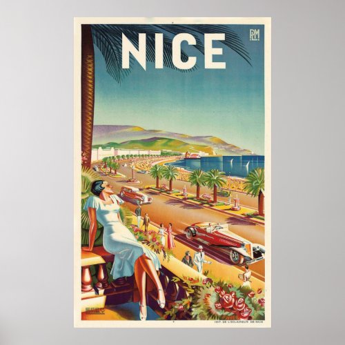 Nice France Vintage Travel Poster