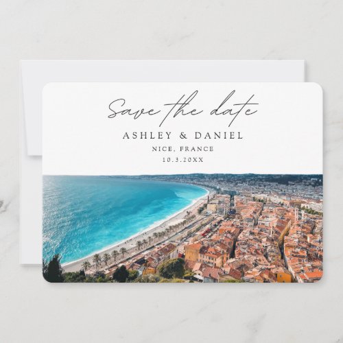 Nice France Wedding Destination Save the Date Invitation