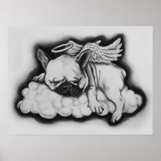 "Nice" - French Bulldog Angel Drawing Poster