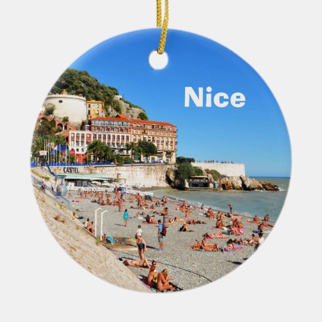 Nice. French Riviera Ceramic Ornament (Front)