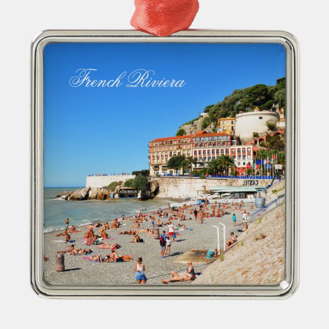 Nice. French Riviera Metal Ornament (Front)