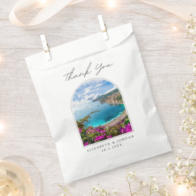 Nice French Riviera Wedding Favor Thank You Bag (Clipped)