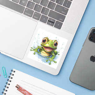 Nice Funny green frog Sticker