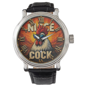 Nice Funny Rooster Rustic Farmhouse Chicken Watch