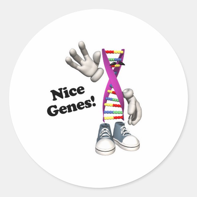 Nice Genes Funny DNA Classic Round Sticker (Front)