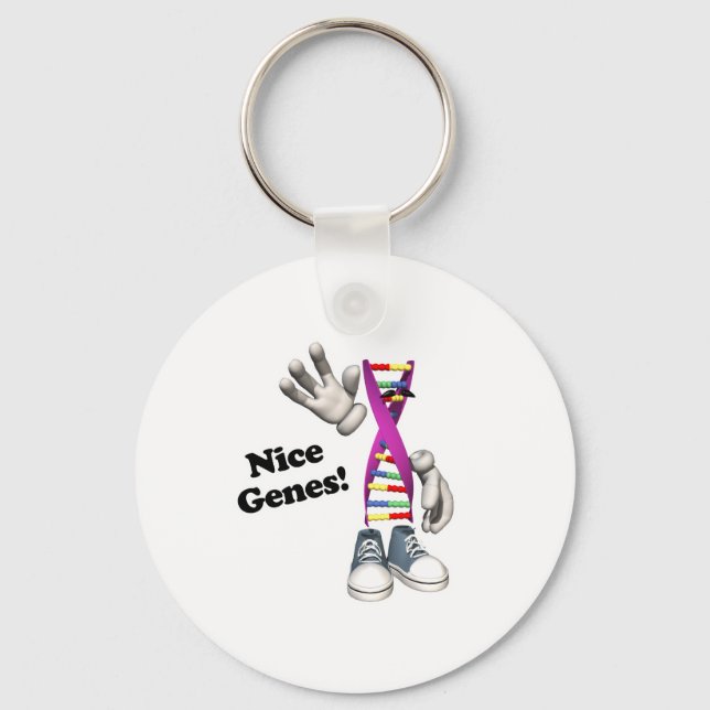 Nice Genes Funny DNA Keychain (Front)