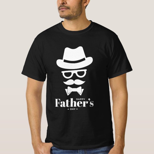 Nice Gentleman Face with Hat, sunglass, Mustaches T-Shirt (Front)