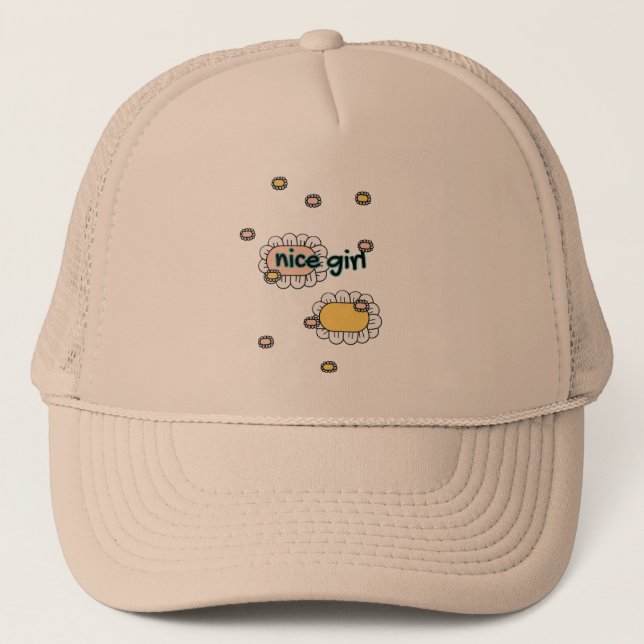 nice girl floral trucker hat (Front)