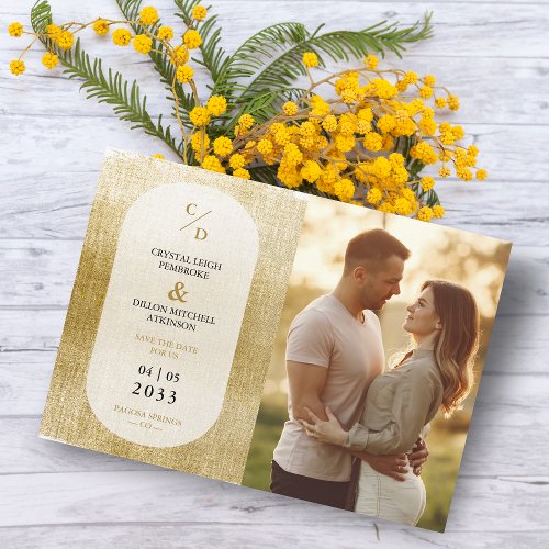 Nice Golden Textured Effect Wedding Initials Photo