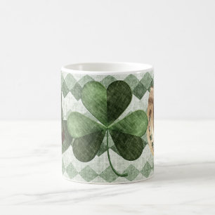 Nice Green Lucky Symbols Charcoal Drawing Coffee Mug