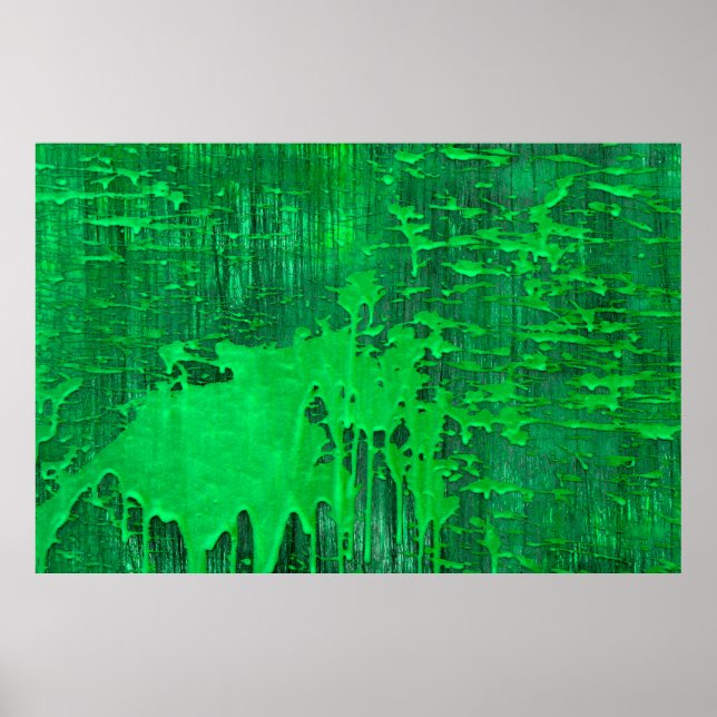 Nice green old surface with paint drips texture -  poster (Front)