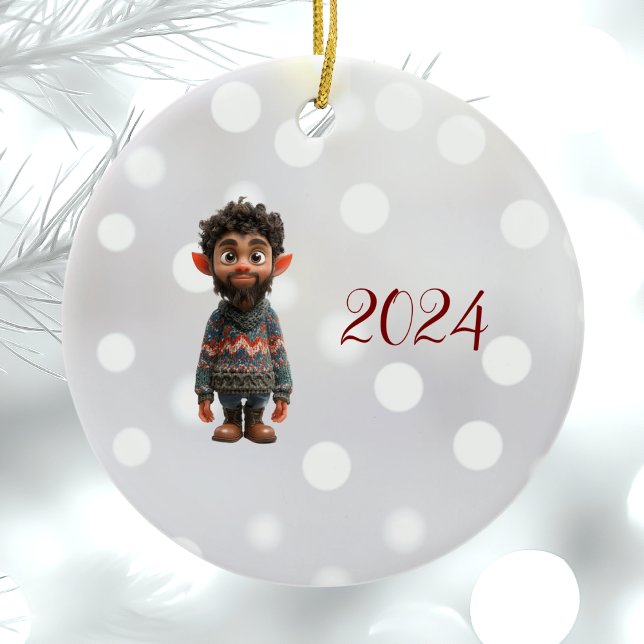 Nice Guy Christmas Elf Ceramic Ornament (Creator Uploaded)