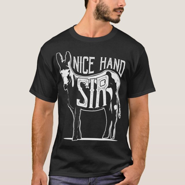 Nice Hand Sir Donkey Poker Funny Gambling Design  T-Shirt (Front)