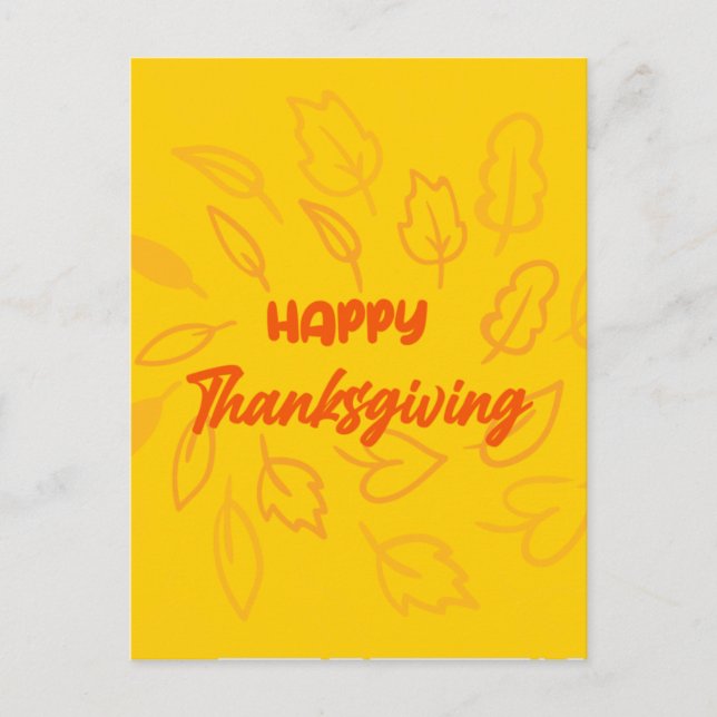 Nice Happy Thanksgiving with Leaves Fall  Holiday Postcard (Front)