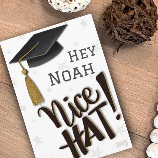 Nice Hat Funny Custom Inspirivity Graduation Card