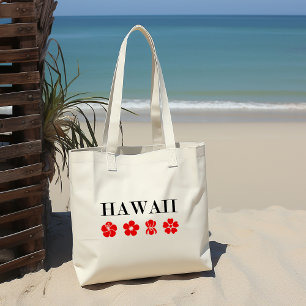 Nice Hawaii Red Flower Icons Light-Color Tote Bag