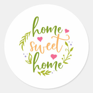 Nice Home Design Home Sweet Home Classic Round Sticker