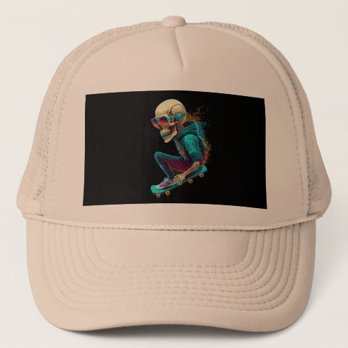 nice_illustration_skeleton_pop1 trucker hat