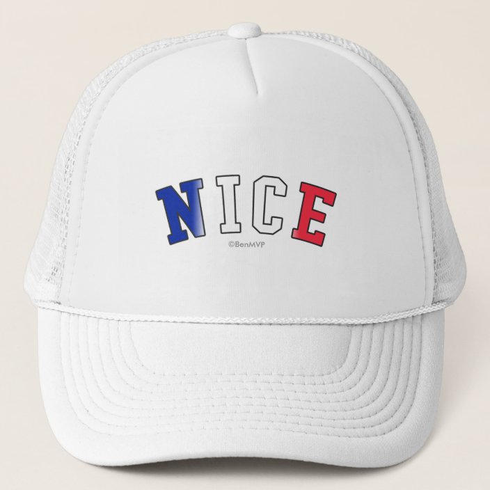 Nice in France National Flag Colors Trucker Hat