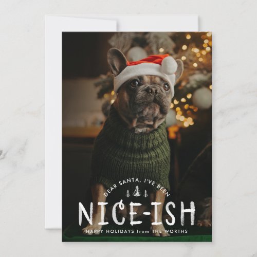Nice_ish Naughty or Nice Funny Dog Christmas Card