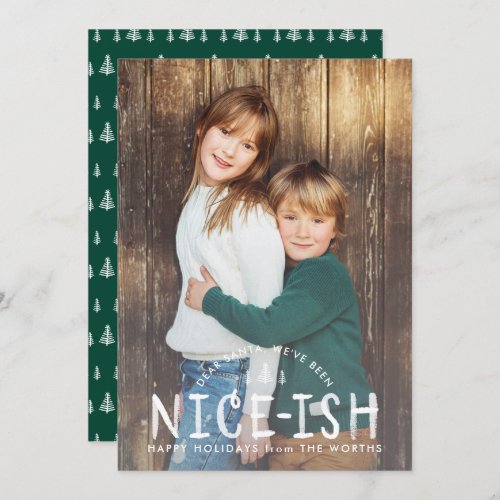 Nice_ish Naughty or Nice Funny Kids Christmas Card