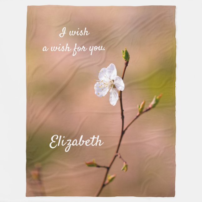 Nice Japanese Apricot Flower Fleece Blanket (Front)