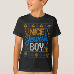 Nice Jewish Boy Hanukkah Menorah Dreidel Ugly Swea T-Shirt