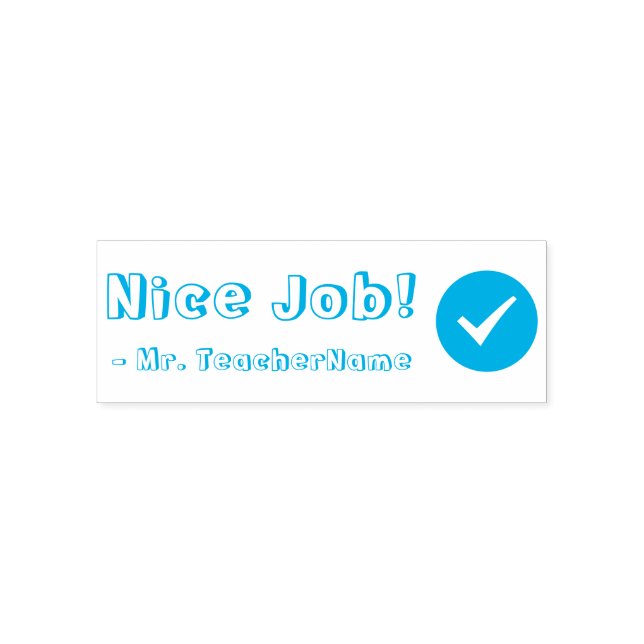 "Nice Job!" Commendation Rubber Stamp (Design)