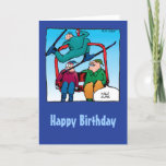 Nice Jump! Skiers Birthday Card at Zazzle