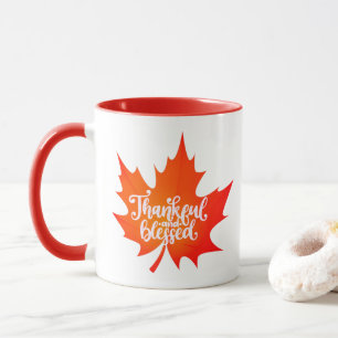 Nice Leaf Autumn Thanksgiving Typography  Mug