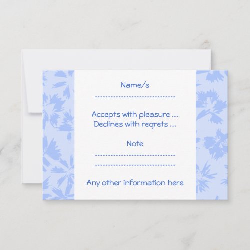 Nice light blue floral pattern. custom invitations